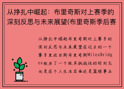 从挣扎中崛起：布里奇斯对上赛季的深刻反思与未来展望(布里奇斯季后赛数据)
